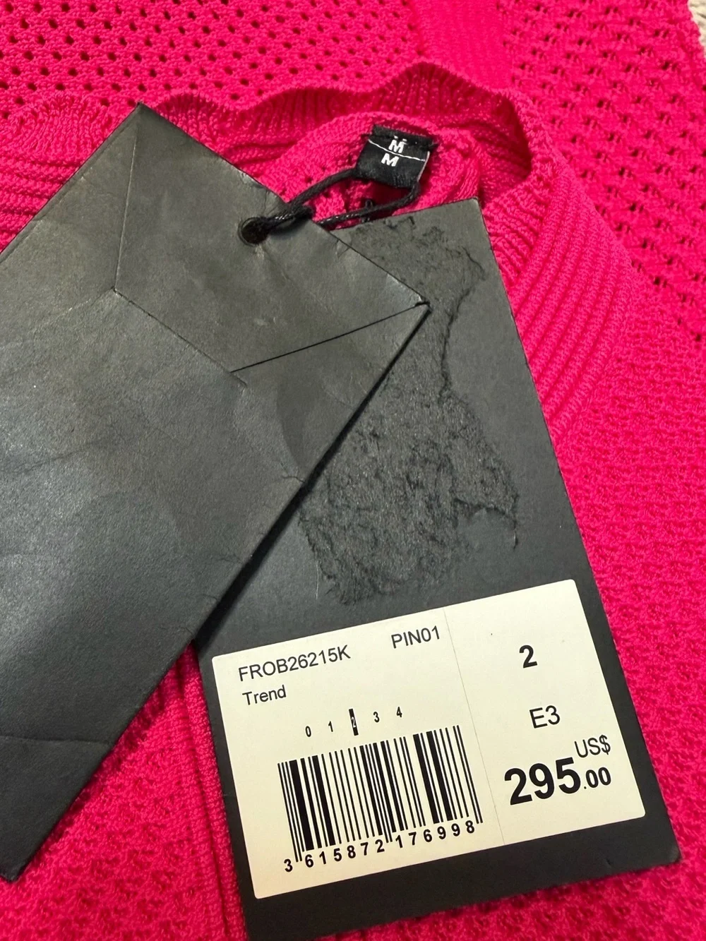 NWT! The Kooples Pink Mock Neck Knit Mini Dress. Size Medium.